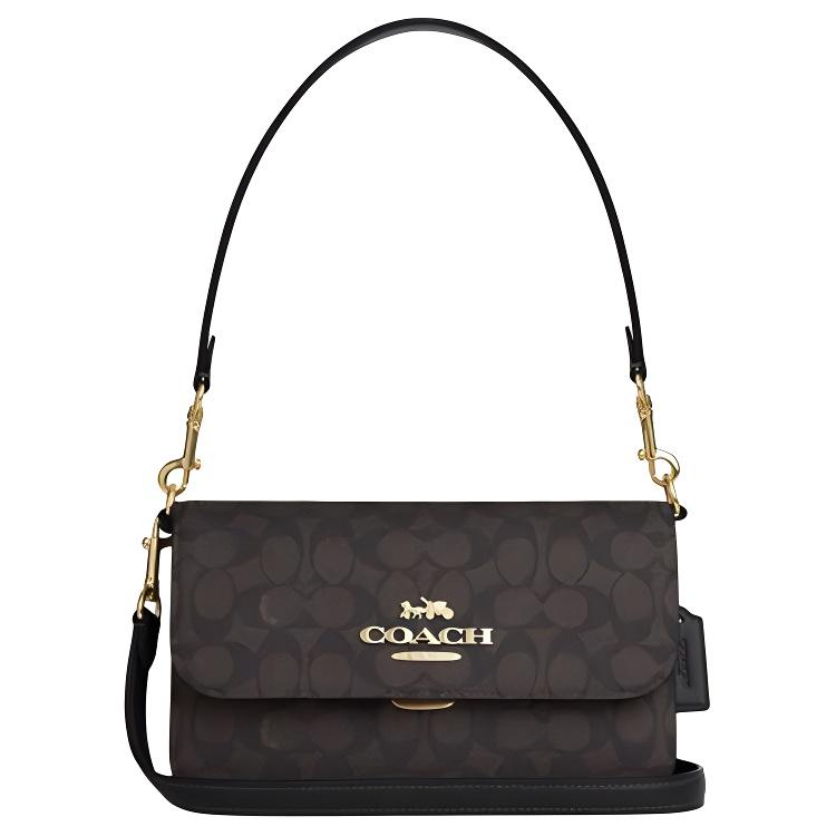 

COACH Brynn Shoulder Bag Signature Canvas Leather Women s Casual Daily Crossbody Envelope Handbag CX798-IMXAQ Basic Set (Bag+Dust Bag)