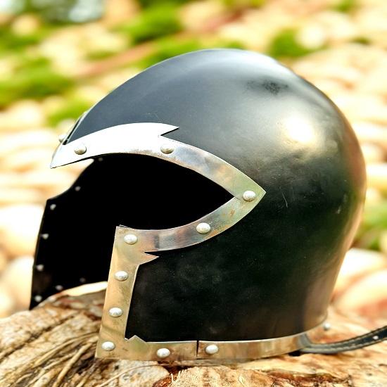 Barbouti Helmet Medieval Knight Greek Bearded Armor Armored Helmet  Black Helmet