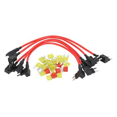 Double End Car Add Circuit Fuse Adapter Set Stable Simple Installation Blade Fuse Adapter Kit 14AWG
