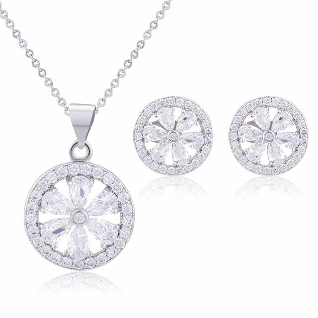 Schmuck Frauen Halskette Ohrringe Set Luxus Qualität Luxe Zubehör Feine Zirkonia Champagner Mode Jewelri Cubic Hohe Großhandel