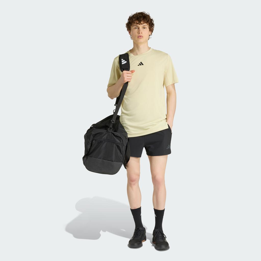 Adidas D4T Quick Dry T Shirts Men's Yellow Crew Neck Moderate