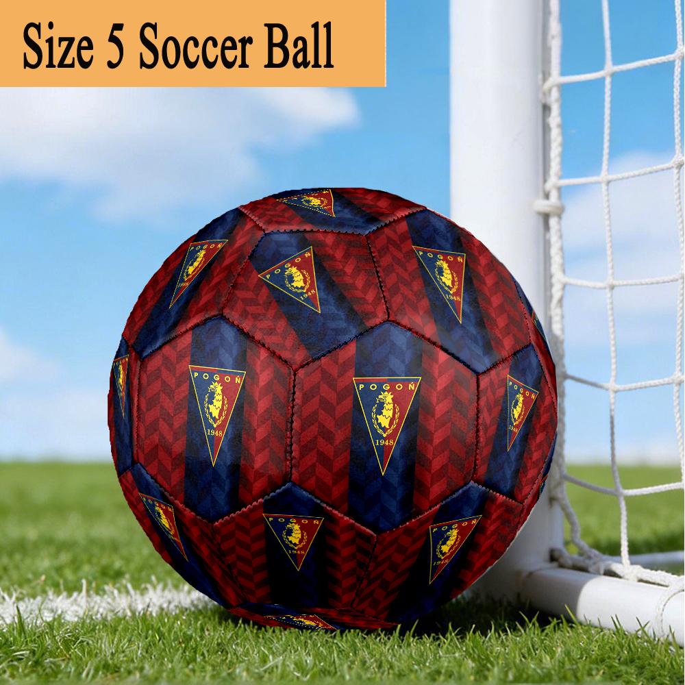 Pogon Emblem Design Size 5 Soccer Ball,Indoor/Outdoor Suitable for Training Matches Tournaments Practice Games Perfect Gift for Fan