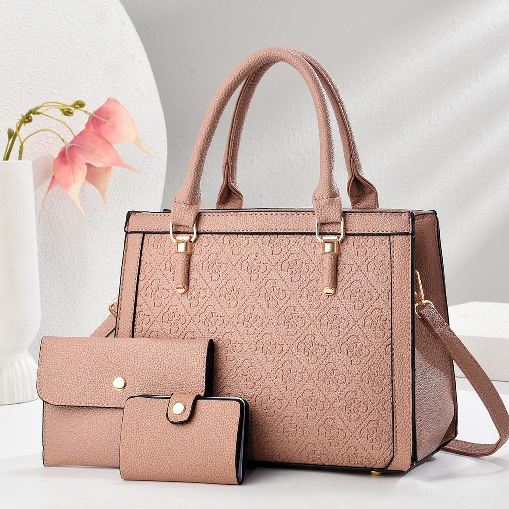 New High Appearance Level Fashion Pressure Flower Bag Three-piece Set Large Capacity Simple All-in-one Shoulder Bag Trend Bag