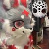 Japanese Furry Dog Fursuit Head Mask Cute DIY Plastic Animal Headgear Kids
