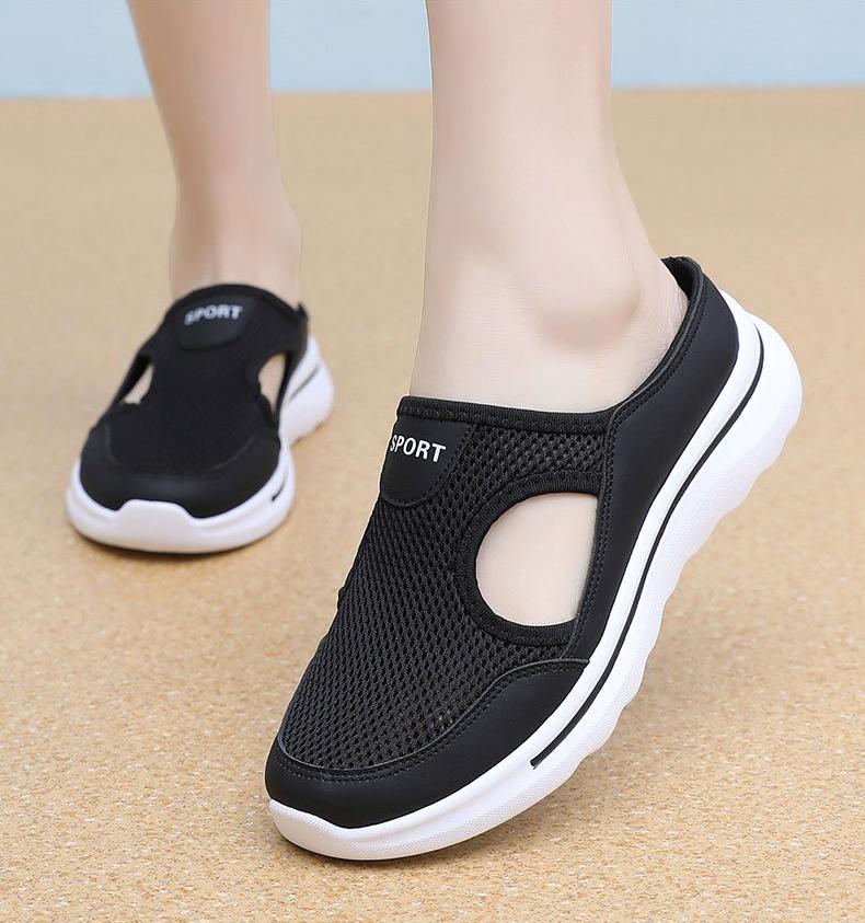 Baotou Slippers Women's Sports Net Shoes Spring and Summer All-match Breathable Mesh Semi-mop Shoes Women