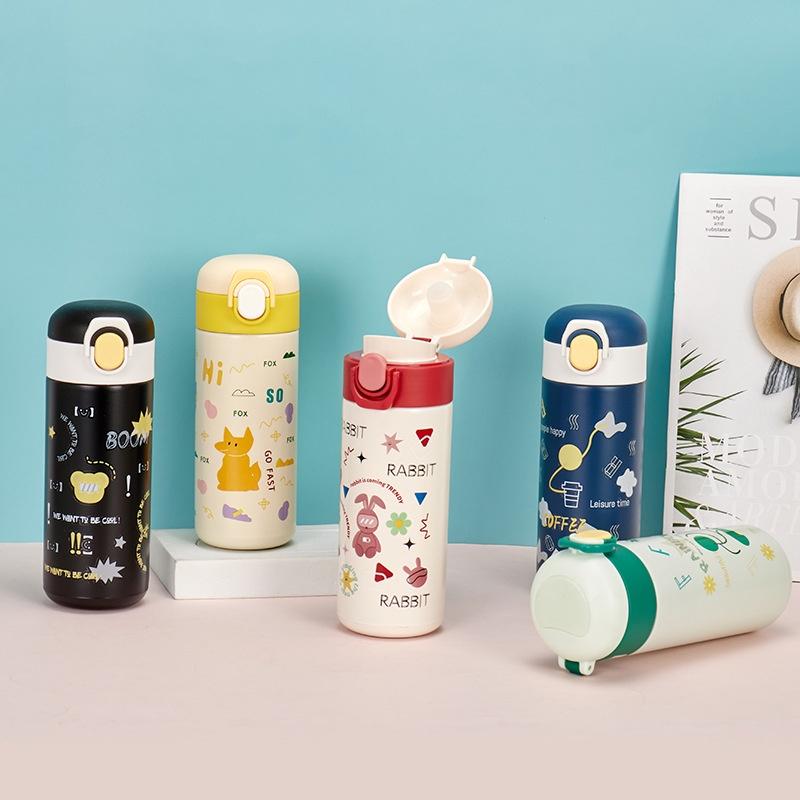 Cute Cartoon Stainless Steel Insulated Travel Cup For Students