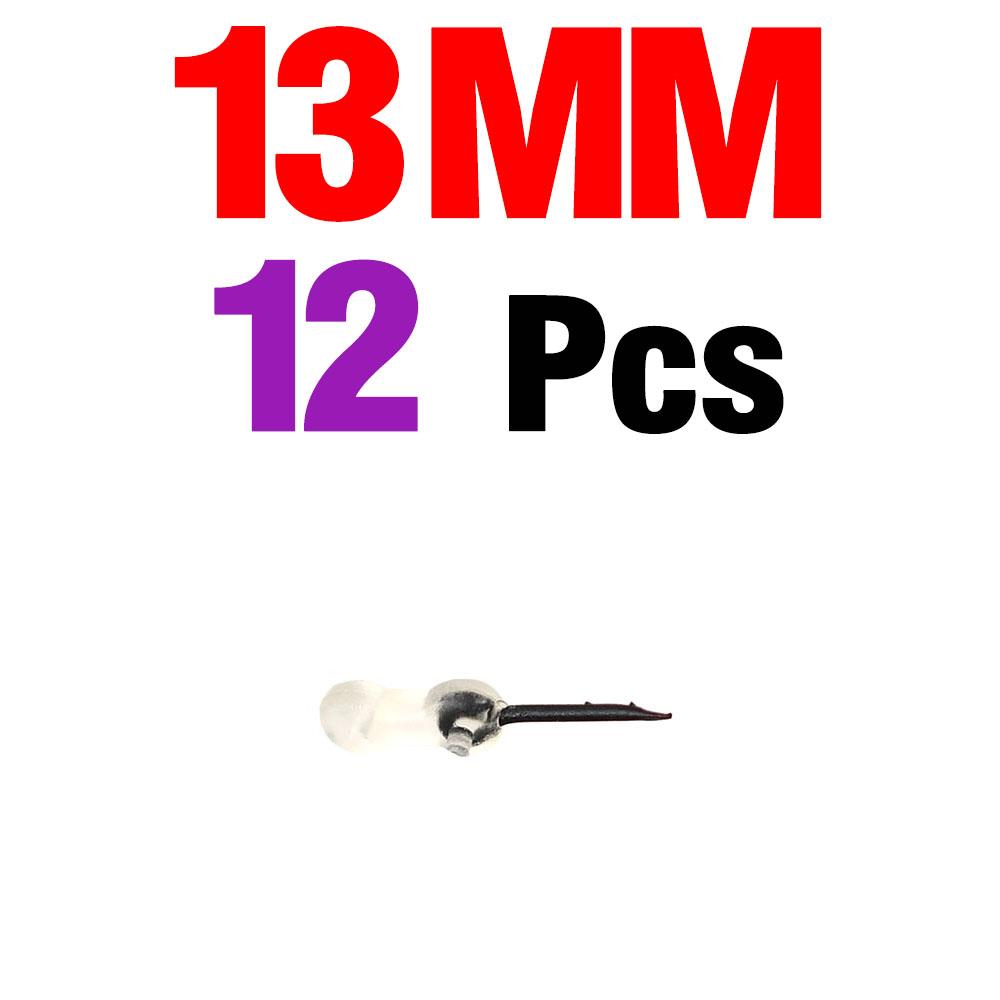 12pcs Metal Bait Spike Carp Fishing Hook Bait Sting Boilie Pin with Clear Rubber Corn Ronnie Hair Rig