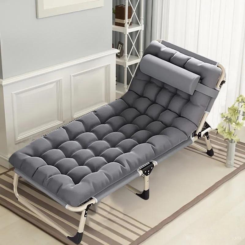 Folding Single Bed Portable Home Office Outdoor Nap Cot Multifunction Recliner Lightweight Easy Storage