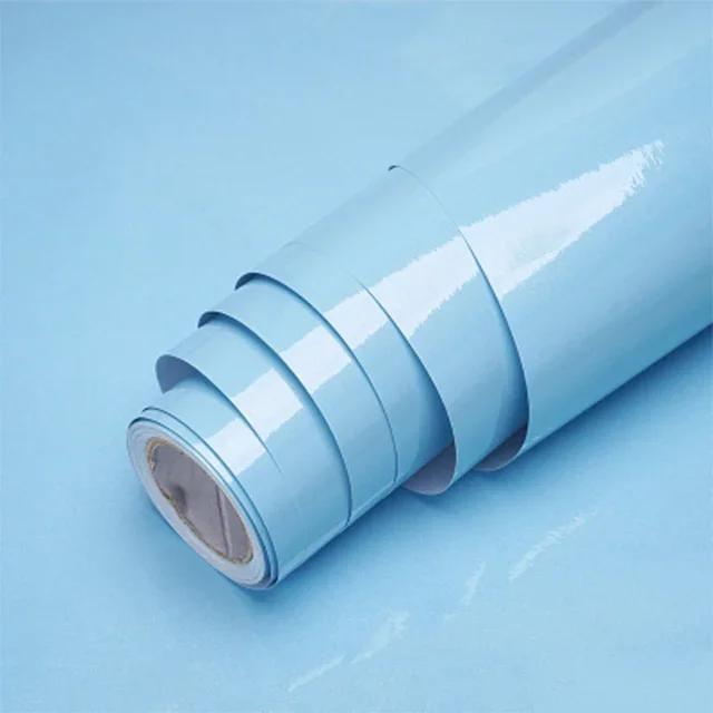 60cm Width Glossy Self Adhesive Solid Wallpaper Vinyl Marble Wall Stickers Waterproof Contact Paper for Kitchen Home Decor Film