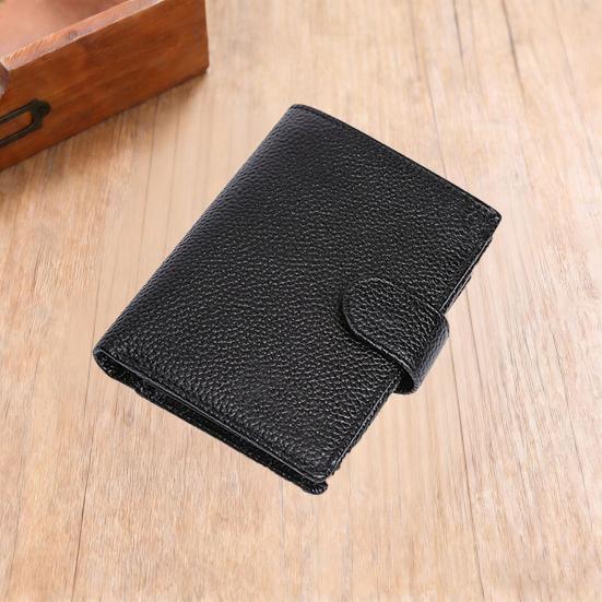 Men Faux Leather Wallet RFID Blocking Bi-fold Short Wallet Minimalist Slim Vintage Front Pocket Anti-Theft Credit Card Holder