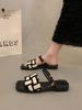 Flat two wear sandals female French fairy style summer fashion with skirt temperament wear versatile Roman cool slippers