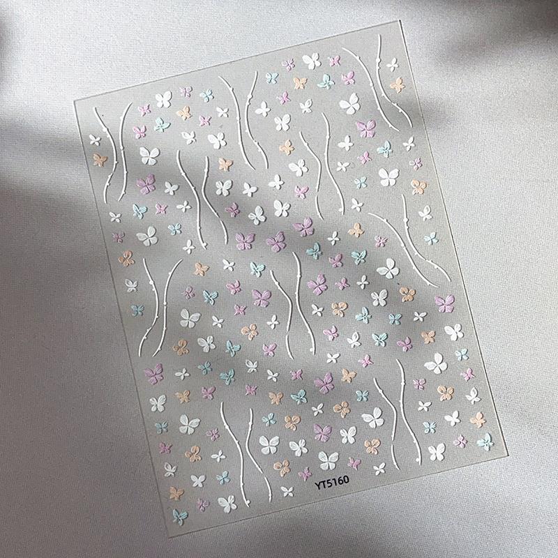 Наклейки для нігтів з метеликами, об'ємні наклейки для нігтів, дизайн нігтів, самоклейні матеріали для нігтів для жінок, прикраса для манікюру