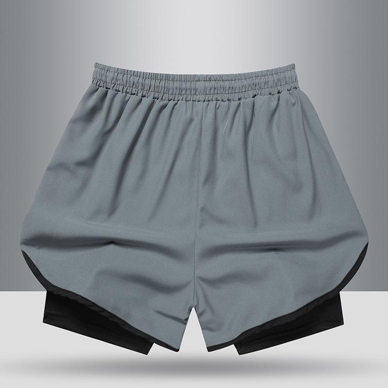 Men's Summer Sports Basketball & Running Shorts, Lightweight Two-in-One Design, Mid-Length for Training & Casual Use