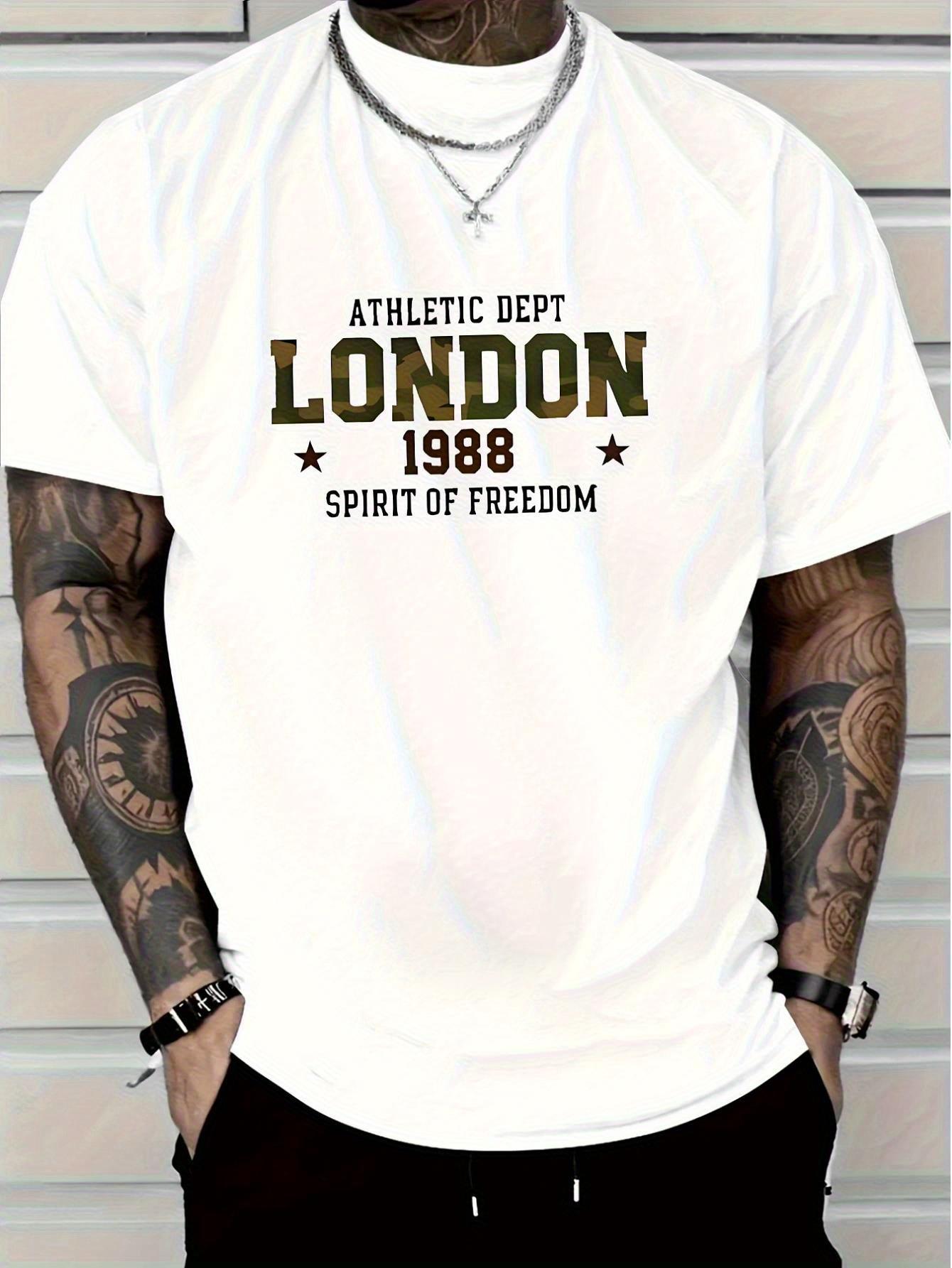 

Vintage Athletic Dept London 1988 Graphic T-shirt - Red Retro Tee with S