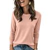 Pullover Sweaters For Women Round-neck Long Sleeve Breathable Loose Soft Cozy Knitted Sweater Tops