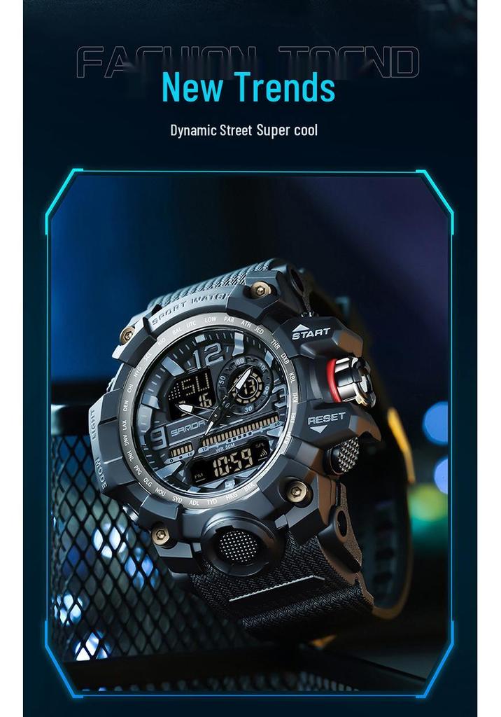 Sanda Dual Display Multifunctional Fashion Watch for Students