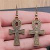 Classic Fashion Pharaoh Chief Ankh Cross Amulet Earrings Layered Valentine's Gift for Prom Nights