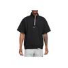 Nike Letter Logo Print Half-Zip Loose Sports Stand Collar Pullover Short Sleeve T-Shirt Men Tops Black FB7053-010
