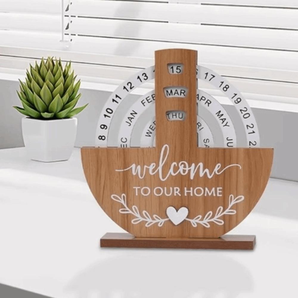 Calendário de Mesa Estético Manual Rotativo Ornamento de Mesa Lunar Rotativo Quarto