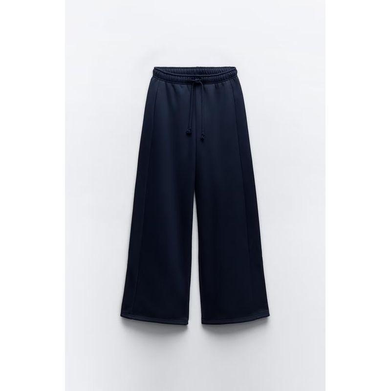 

American Street Navy Blue Letters Loose Straight-leg Sweatshirt Navy Blue Straight Leg Pants(High quality) L