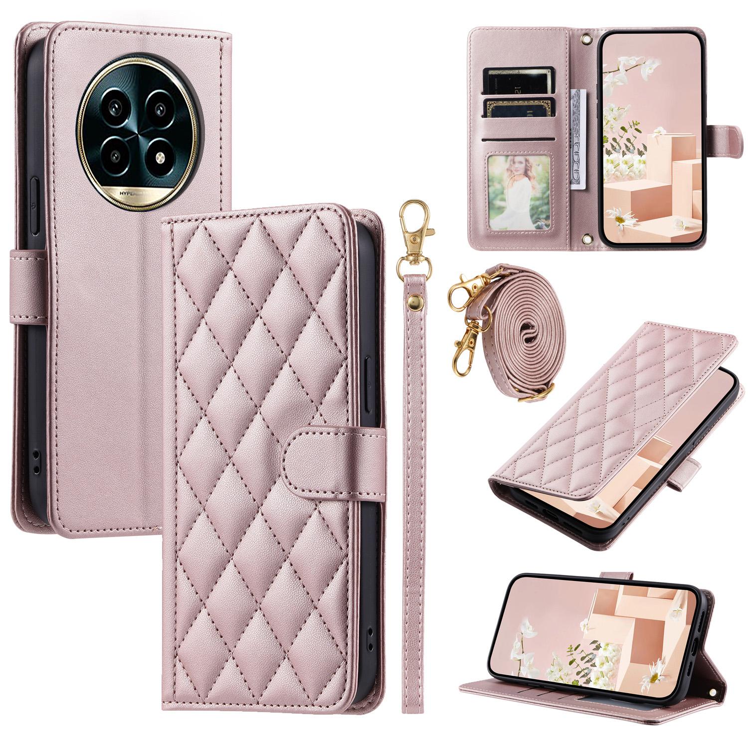 

For Realme 13 Pro 5G (Global)/13 Pro+ 5G (Global) Wallet Case Rhombus Grid PU Leather Phone Cover F