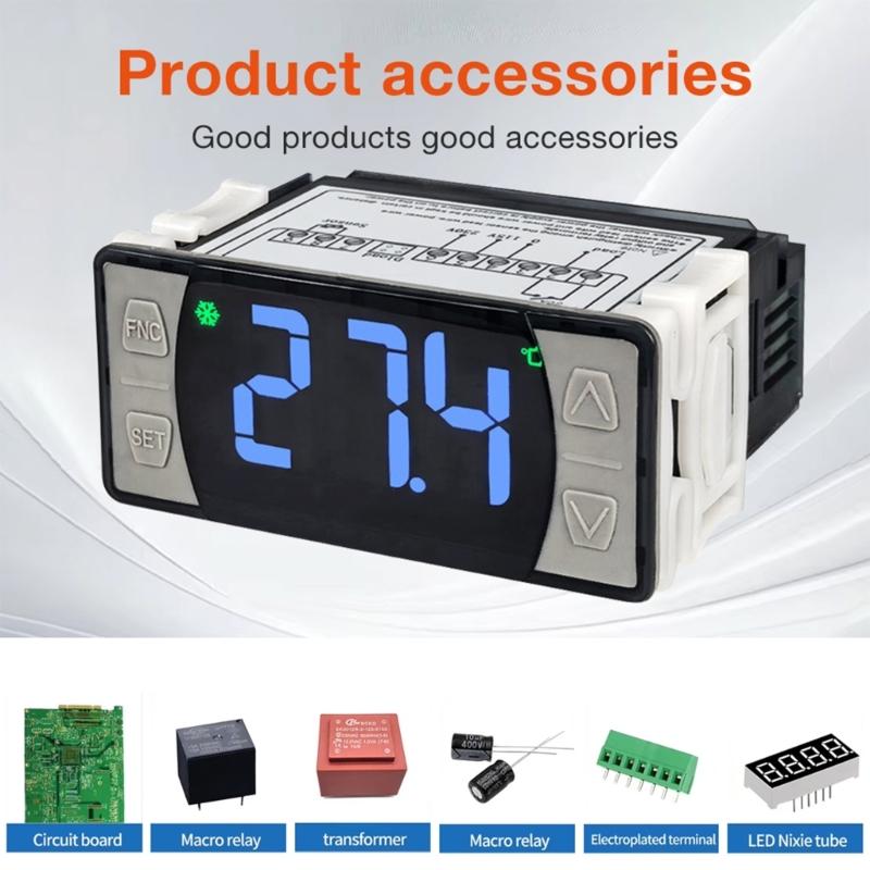 High Capacity 30A Temperature Controller Double Function Thermostats Simple Installs for Refrigeration & Heating Systems