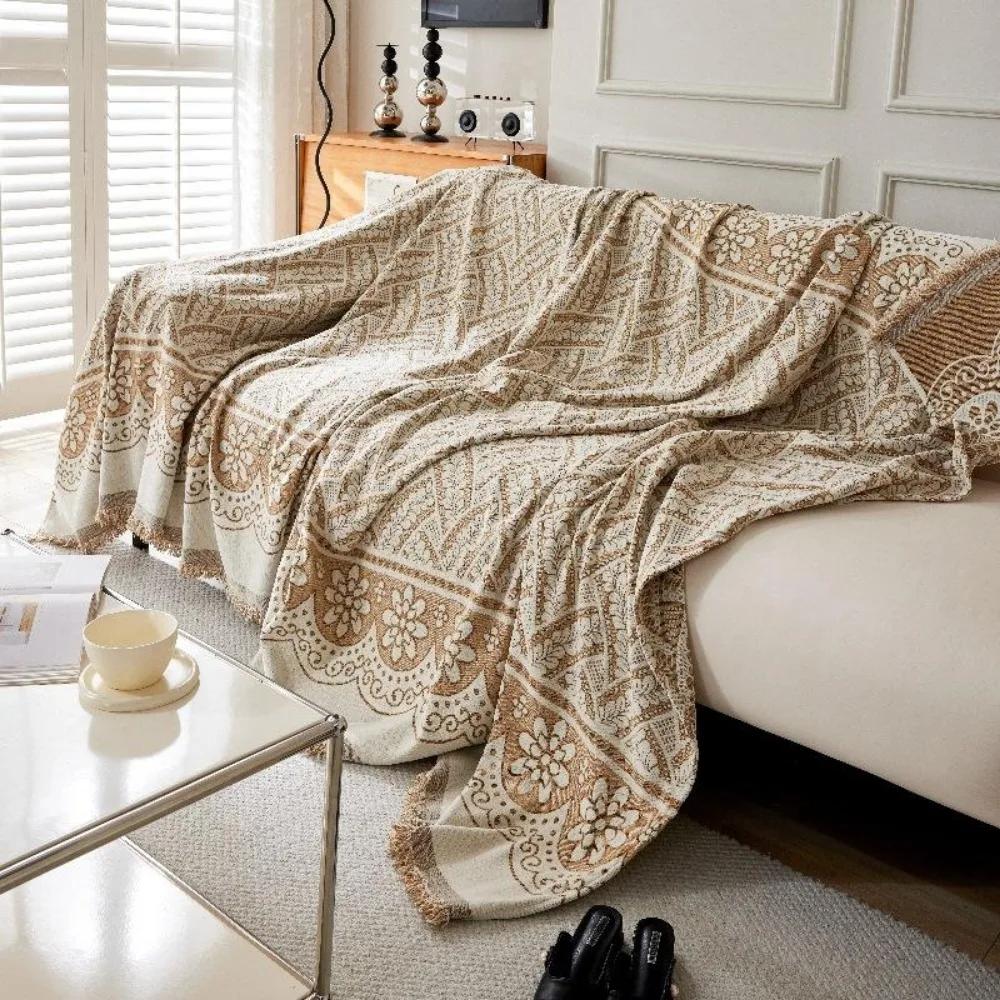 1pcs Simple Soft Chenille Sofa Cover Dustproof and Anti Slip Furniture Mat for Living Room Couch Towel with Tassels Home Decor