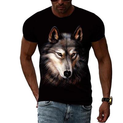 Frühling Sommer Tops Männer Plus Größe Kleidung Tier 3D Print T Shirt Paar Wolf Muster Tees O Hals Kurzarm top Atmungsaktive Mann Shirts