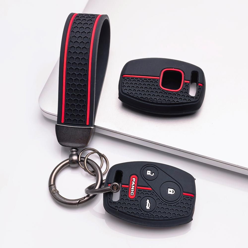 Key Fob Cover for Honda Accord Civic Models CRV with Keychain Anti-Scratch Surface Shockproof Structure Soft Grip Texture Easy Install Design