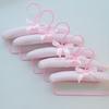 5pcs 25cm Satin Padded Hanger Silk Wrapped Clothes Hanger Clothes Hanging Silver Hook Sponge Hangers Clothes for Children Baby