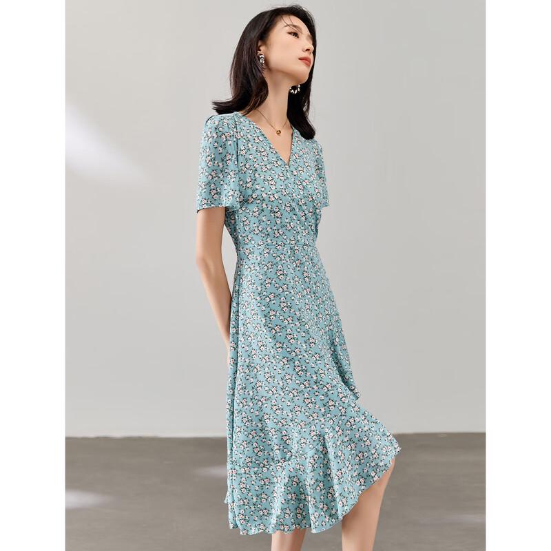ORIGIN Women s Floral V-Neck Midi Dress M