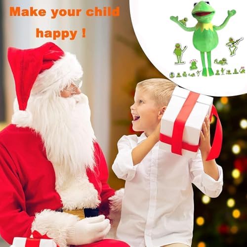 Kermit the Frog Hand Puppet Toy for Kids Adults Anime Puppet with 50Pcs Stickers Interactive Performance Gift