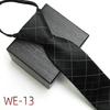 Business Tie Striped Zipper Men Plaid All Match Neck Tie na wesele