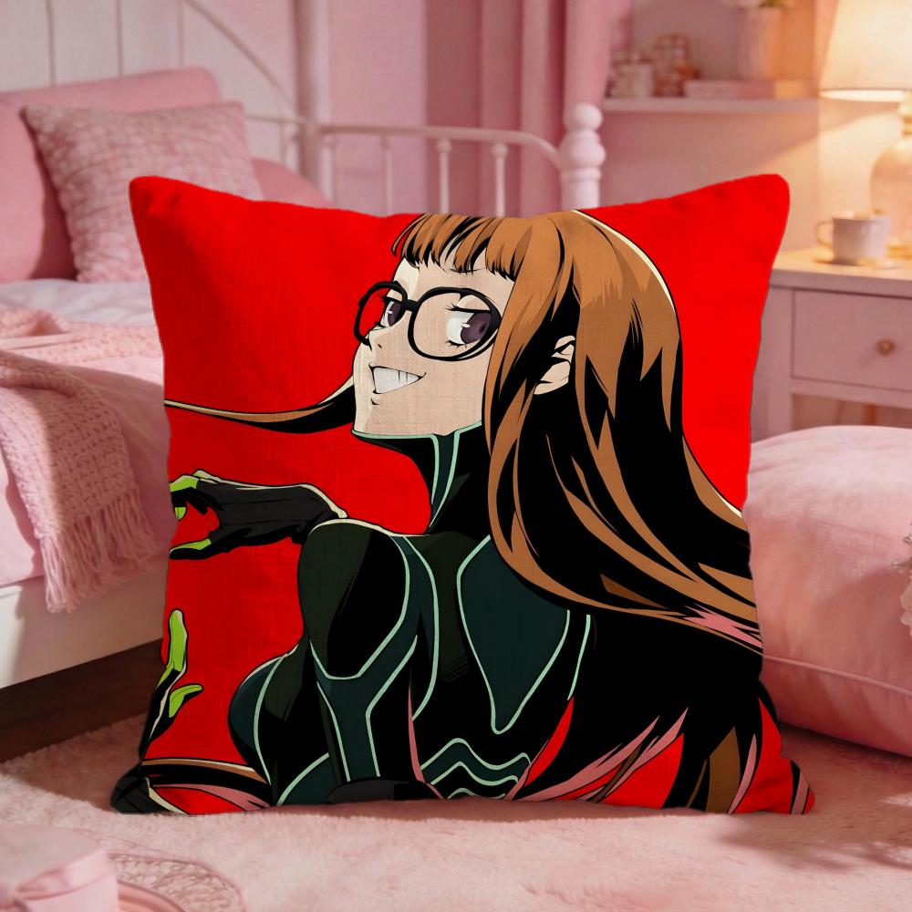 Spiel Persona 5 Kissenbezug Premium Komfort Wendbare Kissenhülle Zwei-in-Eins-Design für Jeden Raum Auto-Innenraum