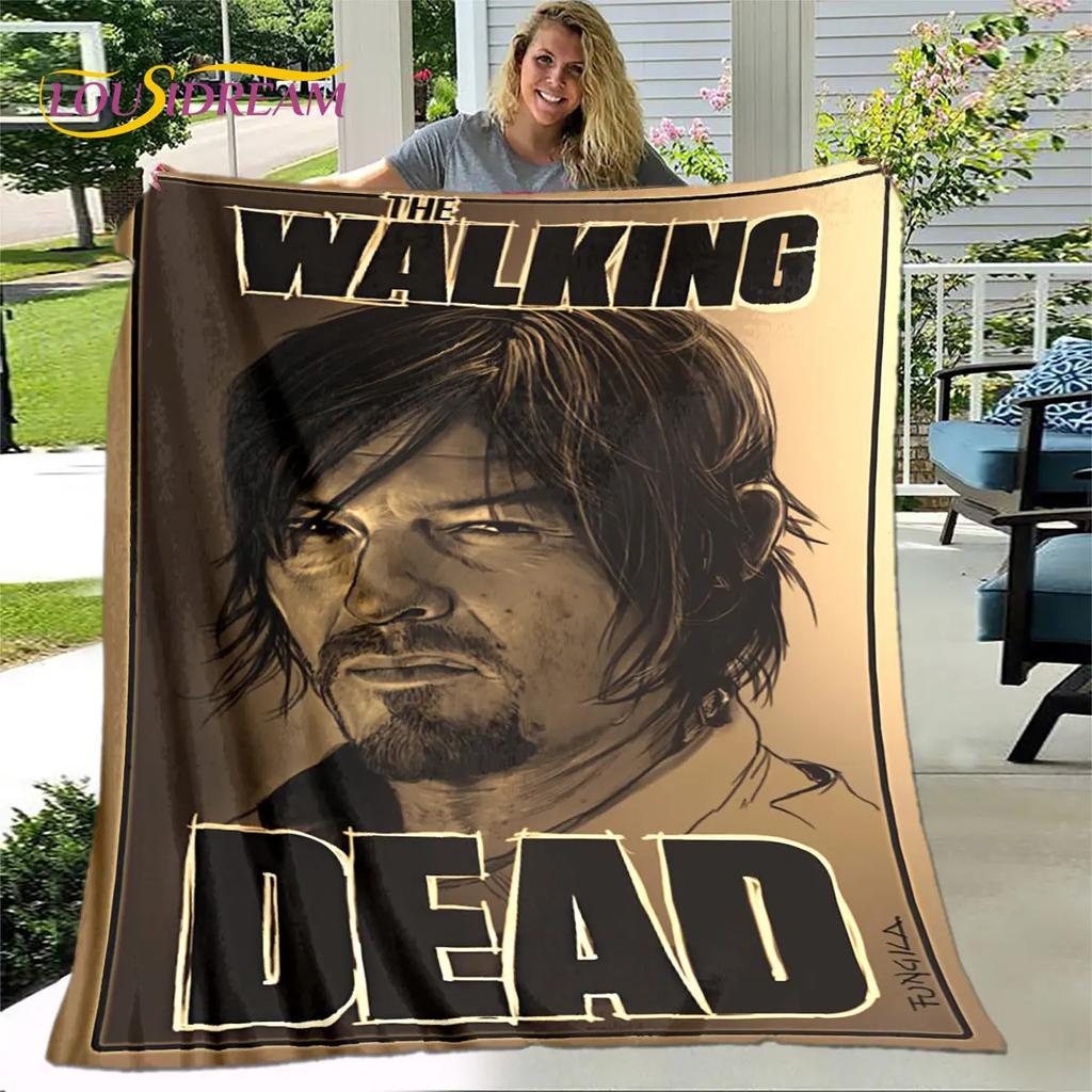 The Walking Dead Korku Yumuşak Peluş Battaniye, Flanel Battaniye Atmak Battaniye Oturma Odası Yatak Odası Yatak Kanepe Piknik Örtüsü Bettdecke