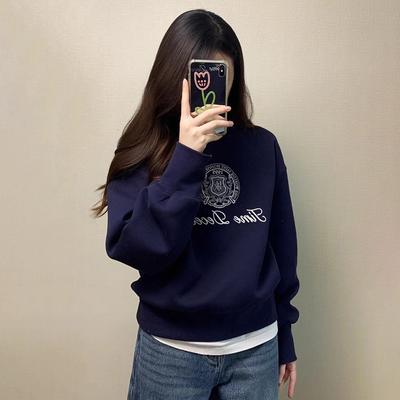 Bluza damska bawełniana luźna oversize długi rękaw pogrubiona wygodna okrągły dekolt swobodna bluza z kapturem