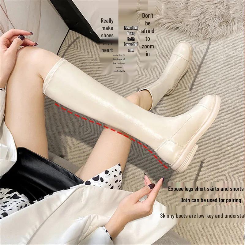 Women's Over-the-Knee Long Boots - 2025 Autumn/Winter Stylish Knight & High-Top Martin Boots, Slimming Leather Design