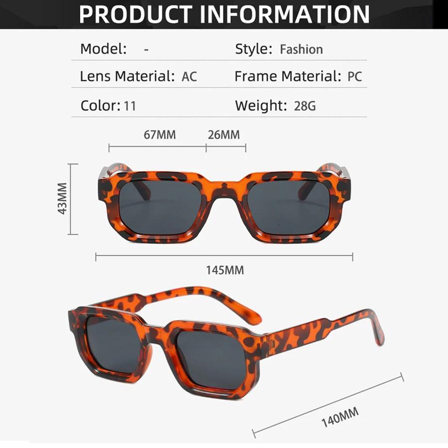 Vintage Rectangle Frame Men Sunglasses Fashion Retro Sun Glasses Luxury Brand Design UV400 Shades Eyewear Women Goggles