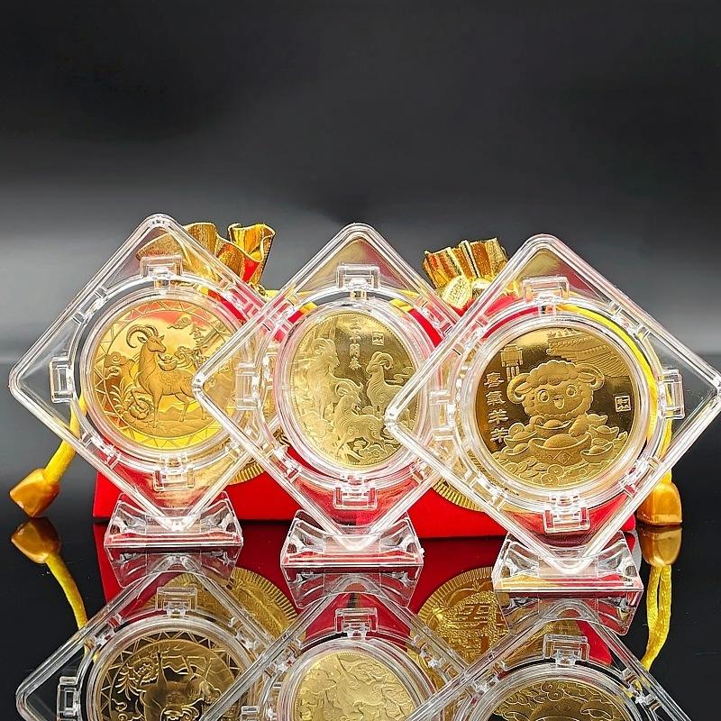 2027 Goat Year Chinese Zodiac Commemorative Coin Metal Collectible Souvenir Lucky New Year Gift for Birthday Use