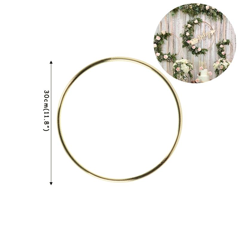 5pcs 15-40cm DIY Hanging Wreath Bamboo/Metal Wreath Iron Ring Hoop Hanging Craft Party Decorations Baby Shower Wedding Wreaths