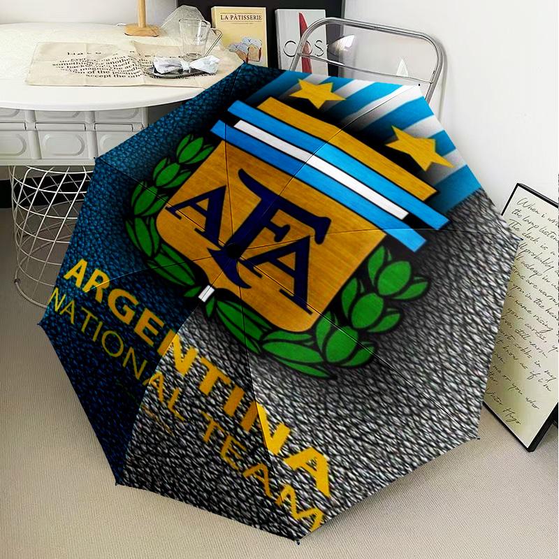 1PC Argentina Football club Printed Umbrella Folding umbrella, automatic umbrella 8-Frame for Travel, camping Fan gifts Christmas Gifts