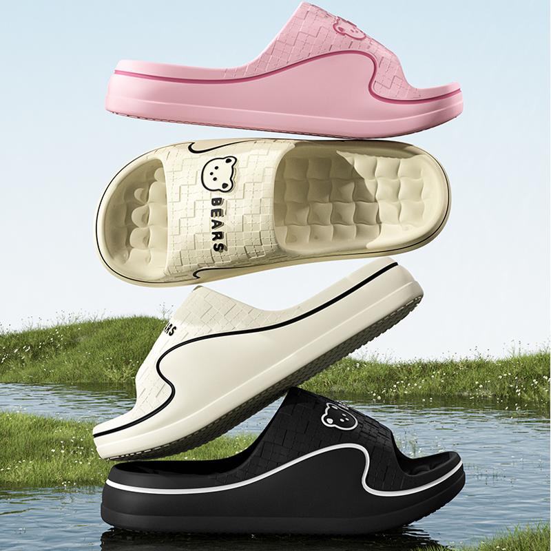 Summer Slide Slippers Women Men New Anti-Slip Bathroom Home Slippers Indoor House Shoes Shower Sandals
