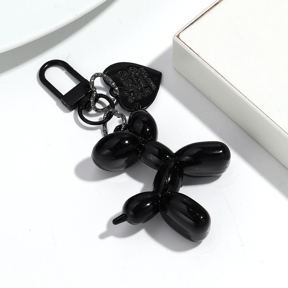 Funny Colorful Balloon Dog Car Keychain Clip Bag Charms for Women Cute Acrylic Puppy Keyring Phone Decoration Accessories Gifts