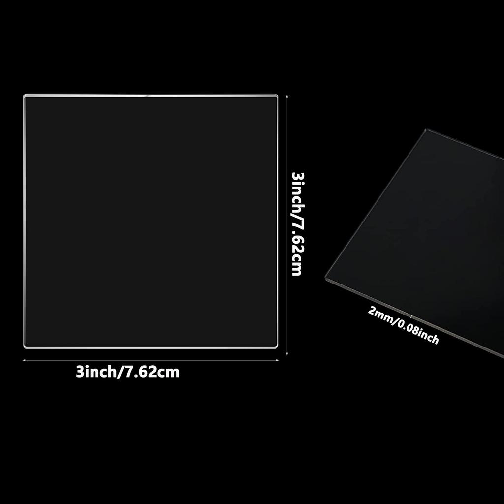 2mm Thick Clear Acrylic Square Sheet Panel Acrylic Board for Sign, DIY Display Project, Photo Frame, Craft and Painting Custom