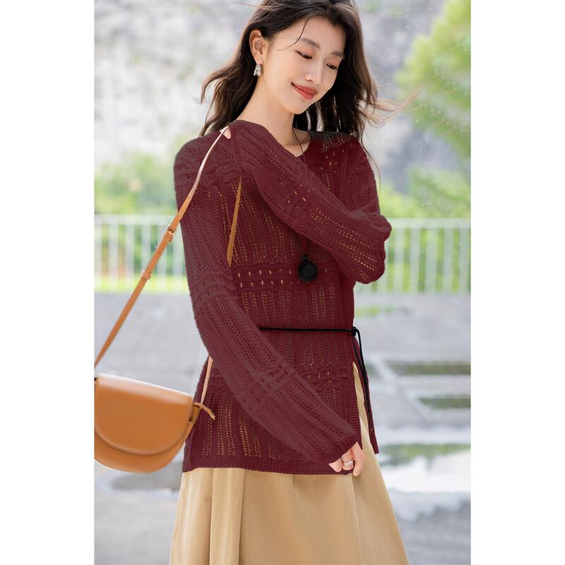 Mokana Women's Simple Hollow Out Knit Cardigan