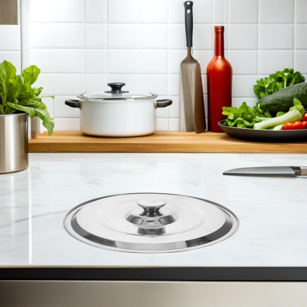Stainless Steel Universal Pot Lid 32Cm - 12.58 Inch Metal Pan Cover for Frying Pan Saucepan Stock Pot Cooking with Heat