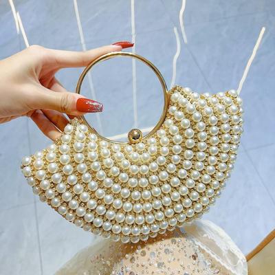 Dames Strass Parel Avond Crossbody Tas