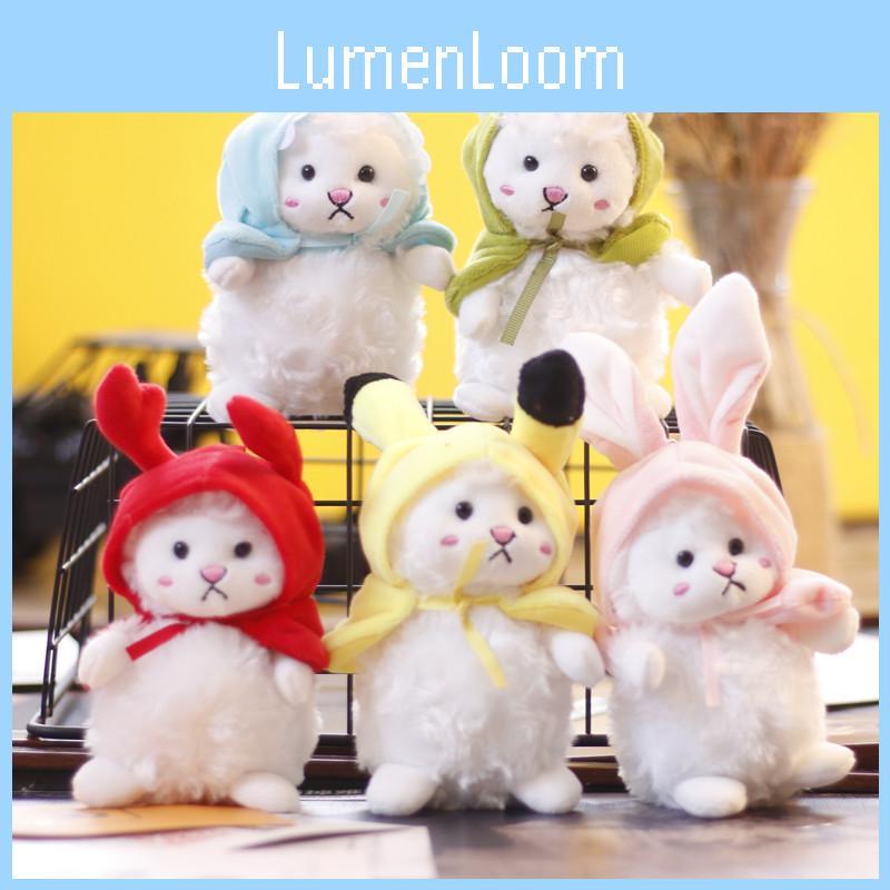 Cute Trendy Little Lamb Plush Toy Soft White Sheep Bag Charm Keychain Kids Doll