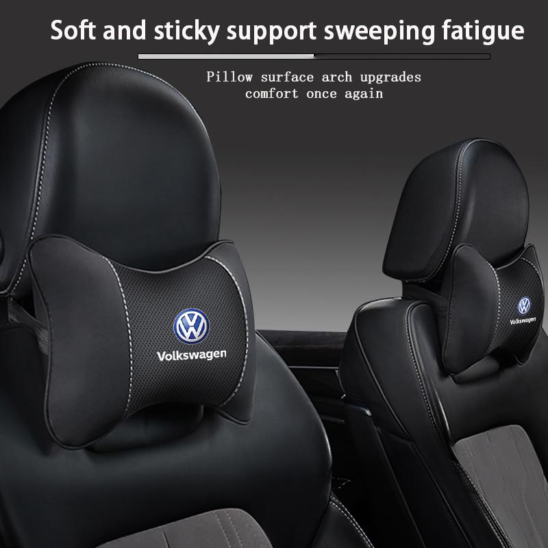 Hub Caps Keychain Leather Car Seat Headrest Memory Foam Comfort Neck Pillow Auto Interiors For Volkswagen VW RLine R Golf T5 Ti