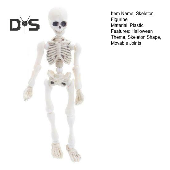 Halloween Skeleton Figurine Movable Joints Human Model Resin Skeleton Statue Sculpture Home Office Desktop Decoration Ornament
